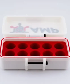 AMP 3D-Printed Vial Case – 10 Slot Secure Storage Box